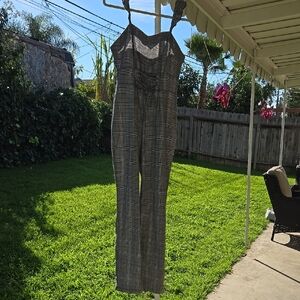 Stylish Gray Plaid Jumpsuit
